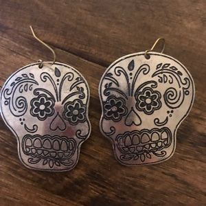 Day of the Dead Silver Skull Earrings